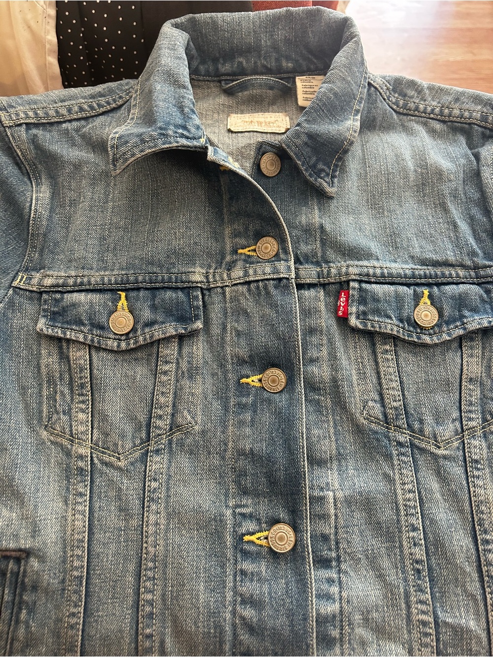 Levi's Medium Blue Denim Trucker Jacket with Red Tab